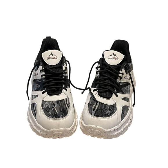 NortiV 8 Mens Sneakers Size 12 EU 46 White & Black Athletic Shoes - Picture 4 of 10